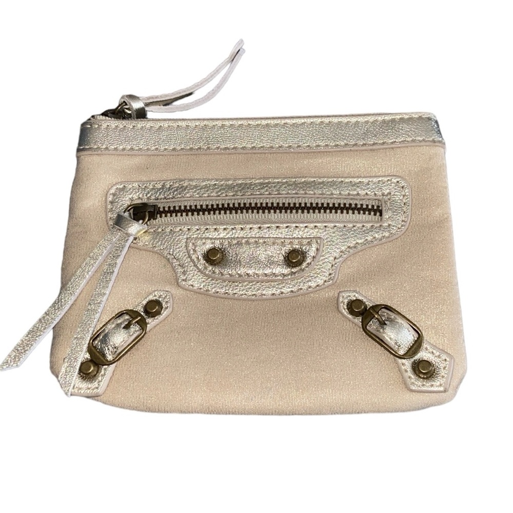 Balenciaga pouch motocross classic leather canvas EUC coin pouch
